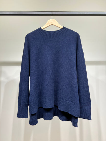 Pull Large Col Montant Manche Longue Bords-Côtelé