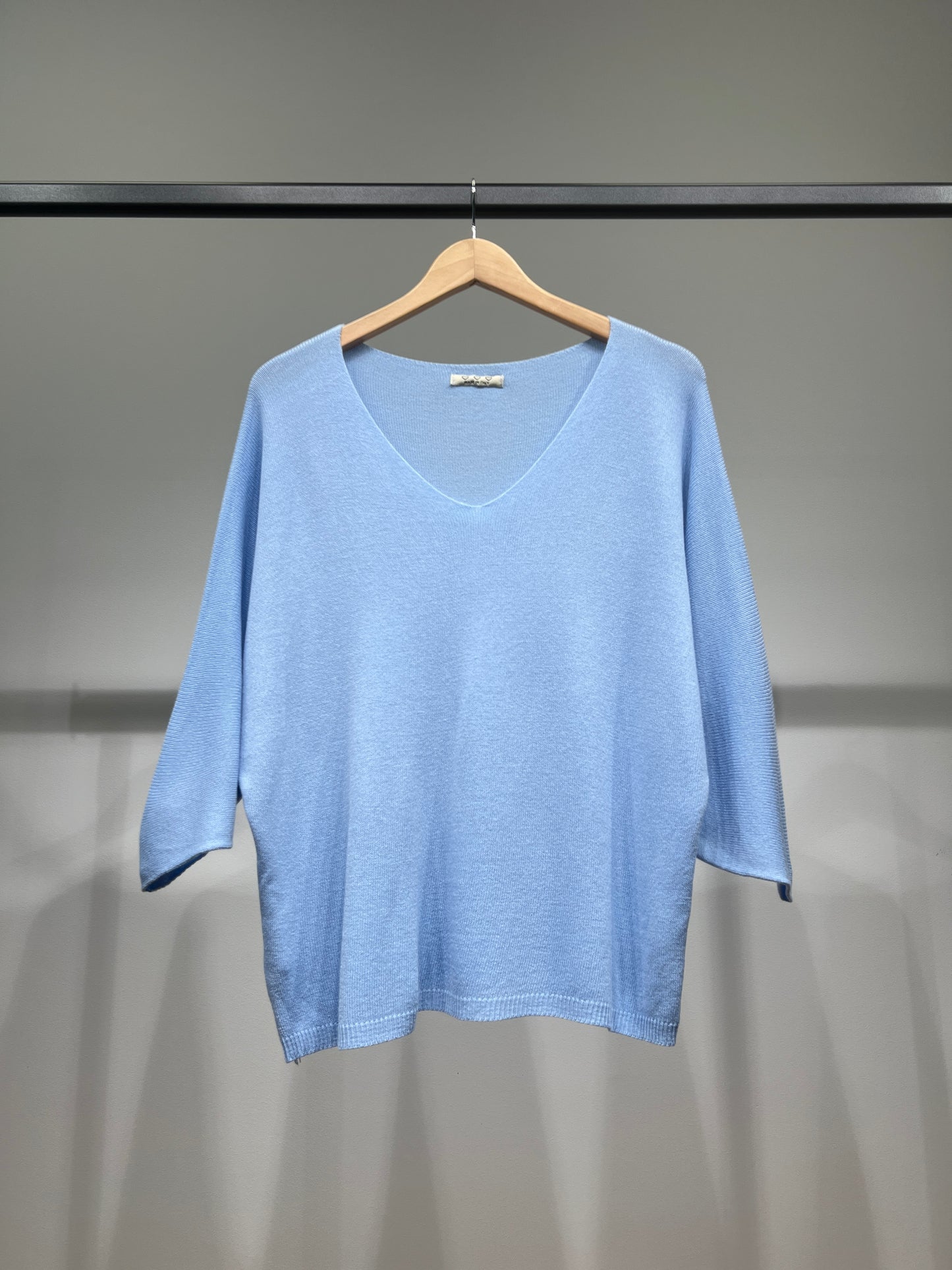 Modal V-Neck Long Sleeve Knit Sweater