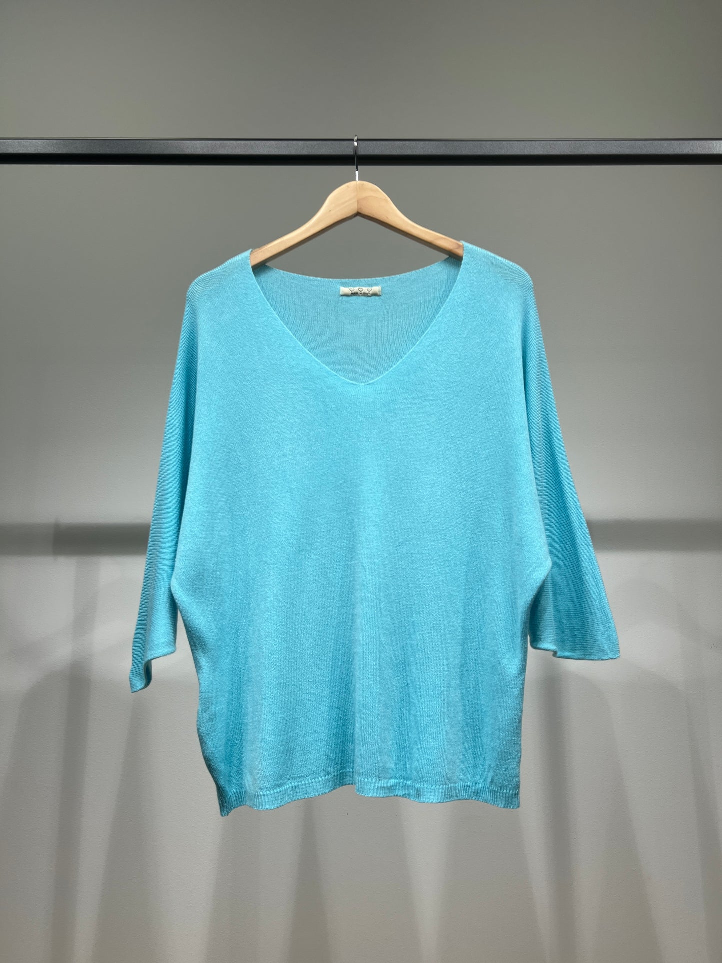 Modal V-Neck Long Sleeve Knit Sweater