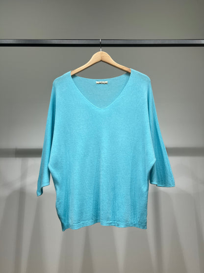 Modal V-Neck Long Sleeve Knit Sweater
