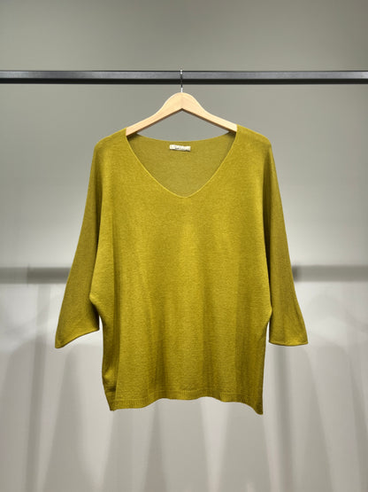 Modal V-Neck Long Sleeve Knit Sweater