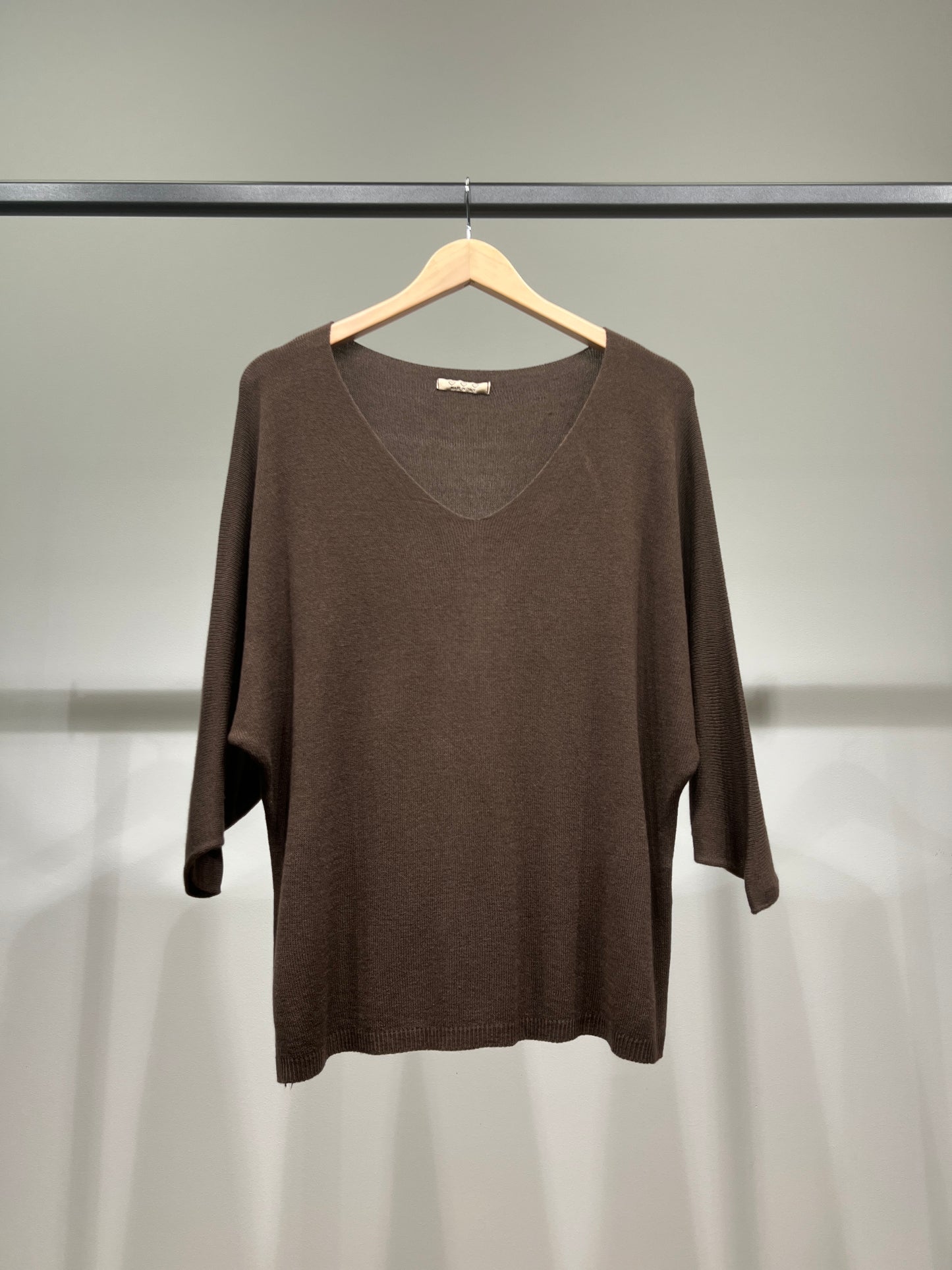 Modal V-Neck Long Sleeve Knit Sweater