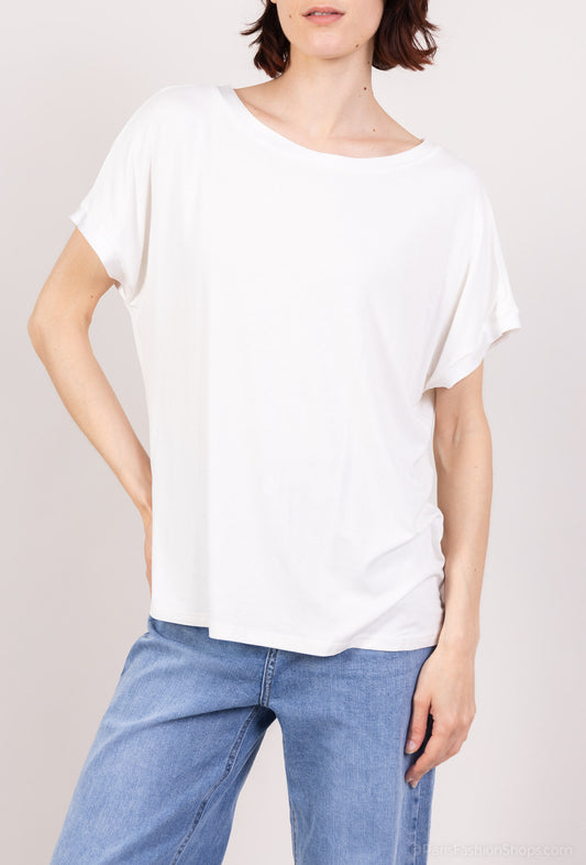 T-Shirt Manche Courte Effet Satiné Encolures Doublés