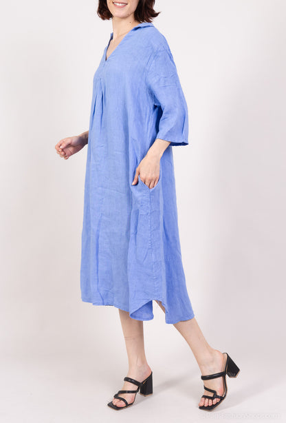 3/4 Sleeve V-Neck Tunic with Pockets 100% Linen