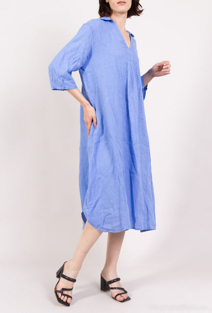 3/4 Sleeve V-Neck Tunic with Pockets 100% Linen