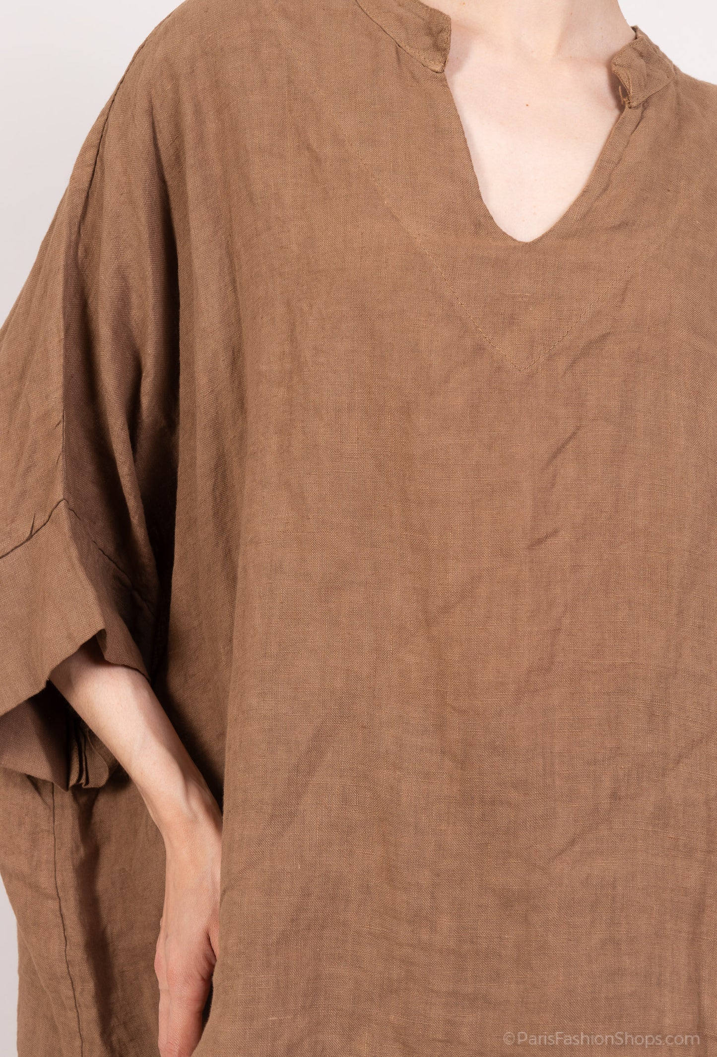 Tunique Large Manche 3/4 Col V 100% Lin