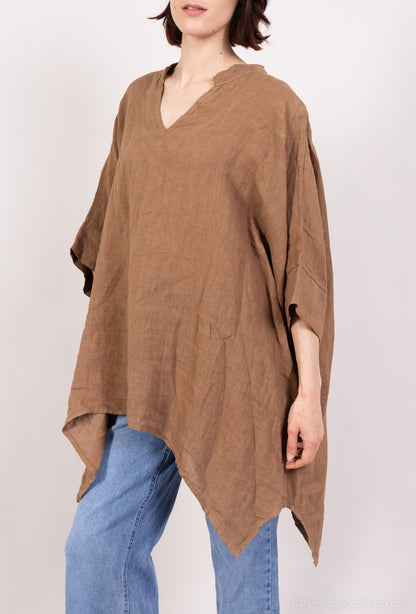 Tunique Large Manche 3/4 Col V 100% Lin