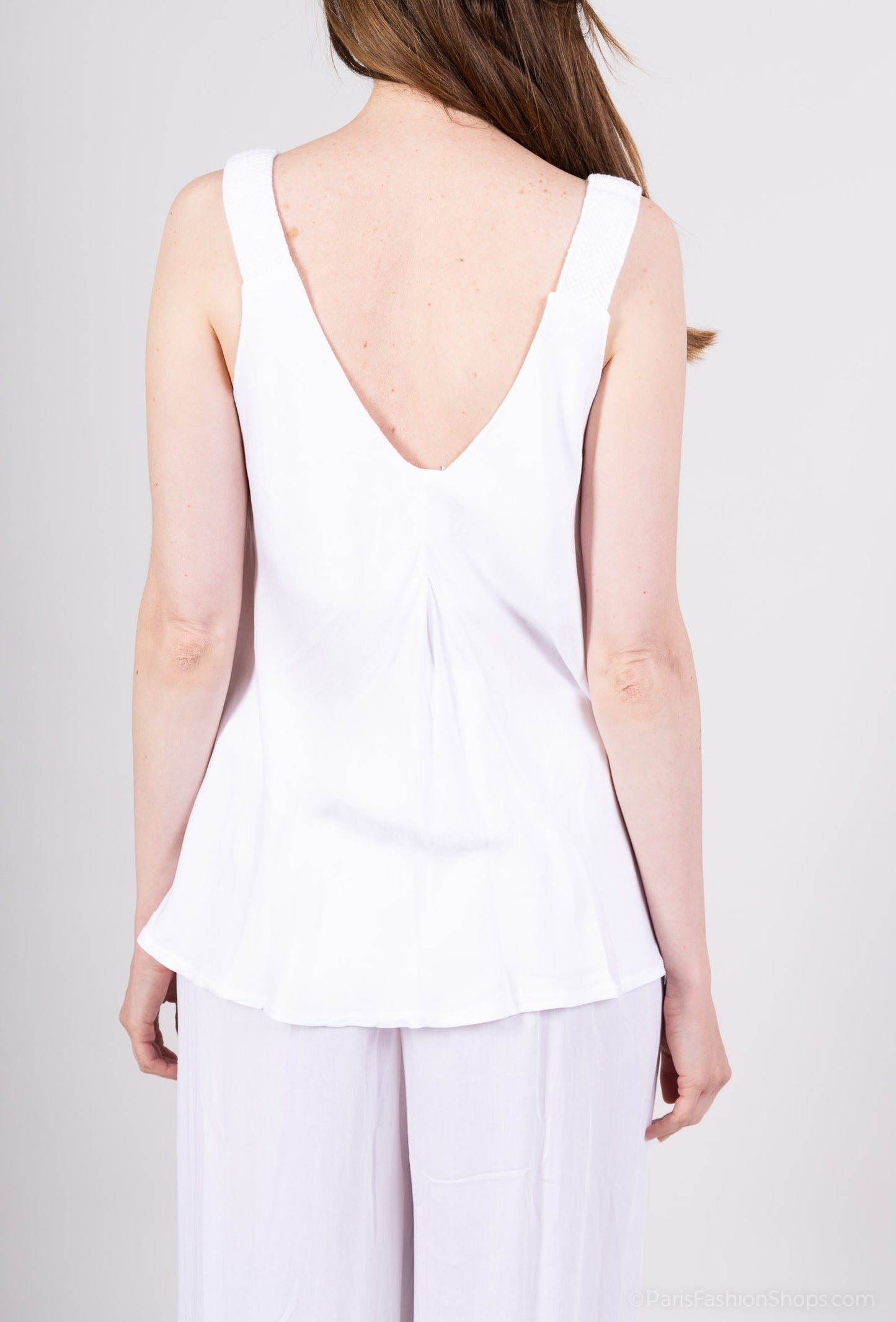 Débardeurs Boutons à Bretelles En Cordes 100% Viscose