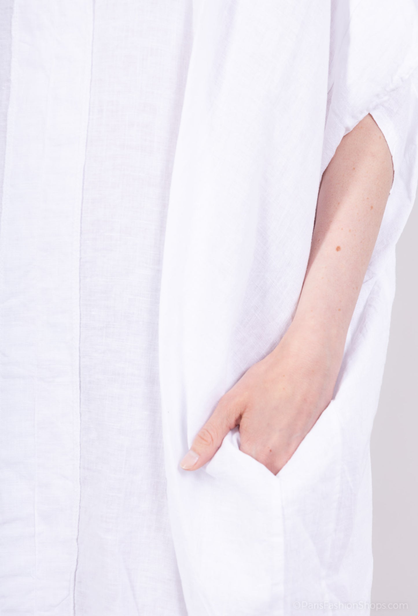 Tunique Large Col V Manche Chauve Souris 100% Lin