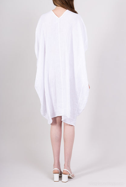 Tunique Large Col V Manche Chauve Souris 100% Lin