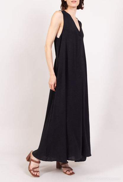 Robe Débardeur Maxi Col V Taille Élastique Au Dos