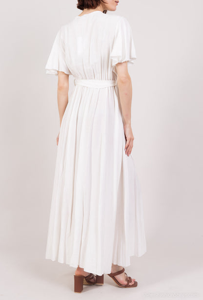 Robe Maxi Cache Cœur à Manches Papillon & Ceinture