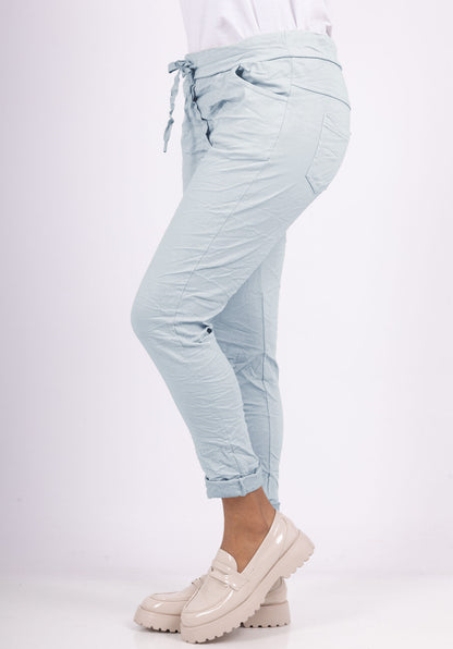 Pantalon Jegging à Cordelière En Viscose Stretch