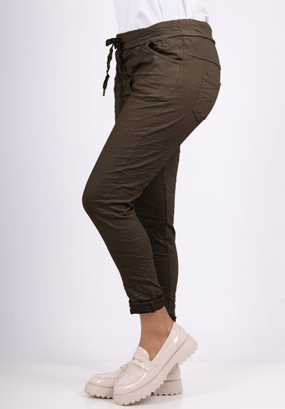 Pantalon Jegging à Cordelière En Viscose Stretch