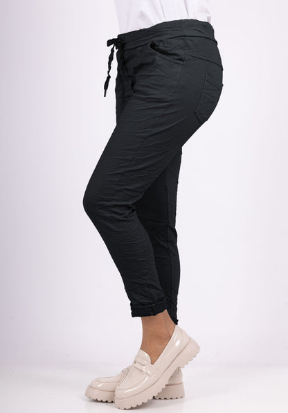 Pantalon Jegging à Cordelière En Viscose Stretch