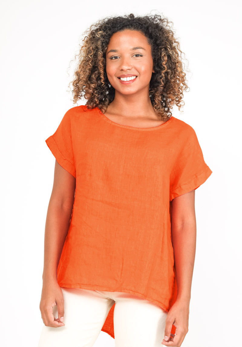 T-Shirt Ouverture Dorsale Boutonnée 100% Lin