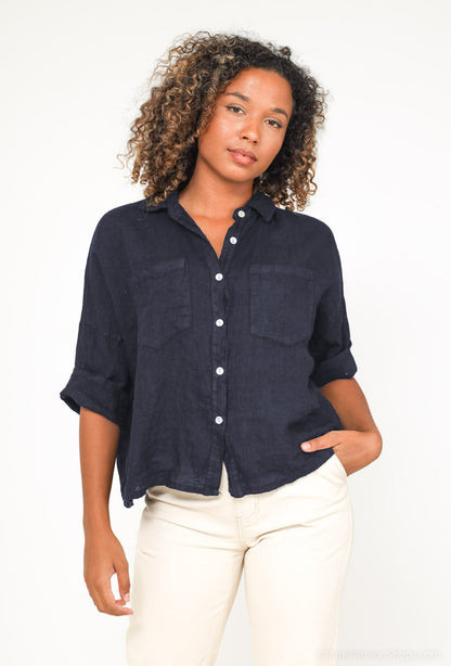 Chemise Coupe Droite Simple 100% Lin