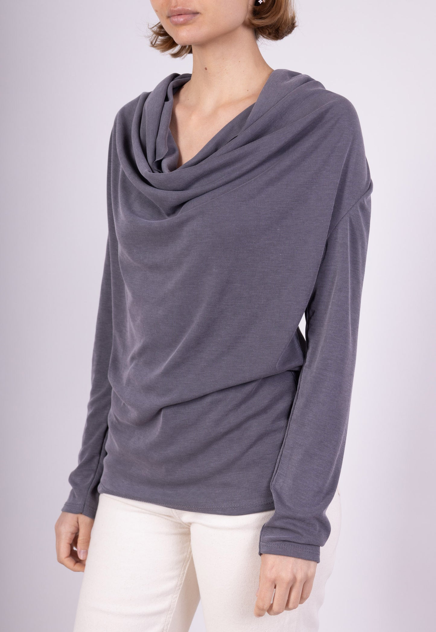 T-Shirt Manche Longue Col Bénitier Viscose