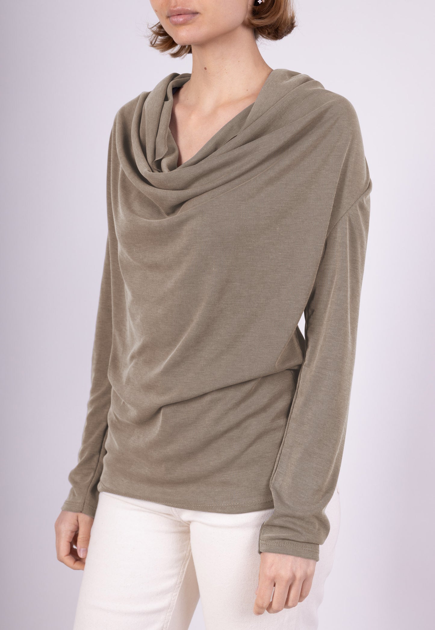 T-Shirt Manche Longue Col Bénitier Viscose