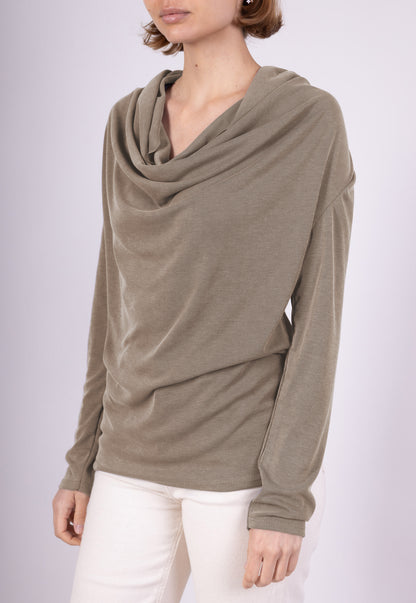 T-Shirt Manche Longue Col Bénitier Viscose