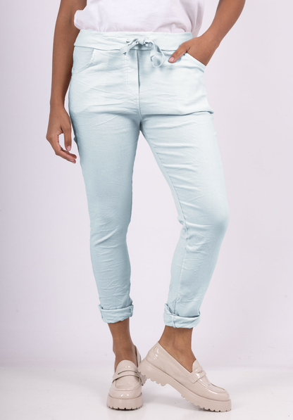 Pantalon Jegging à Cordelière En Viscose Strech