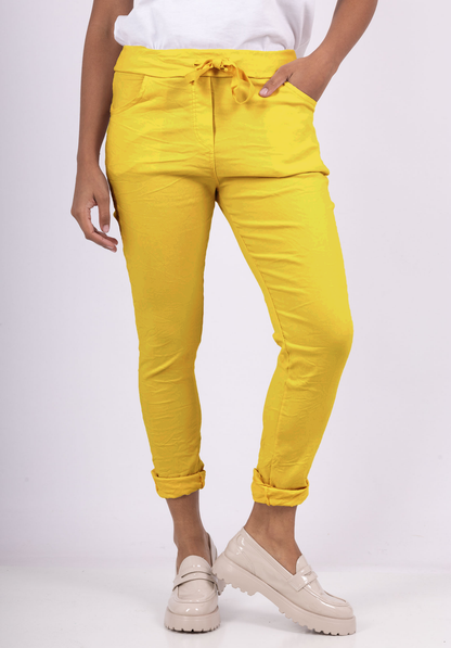Pantalon Jegging à Cordelière En Viscose Strech