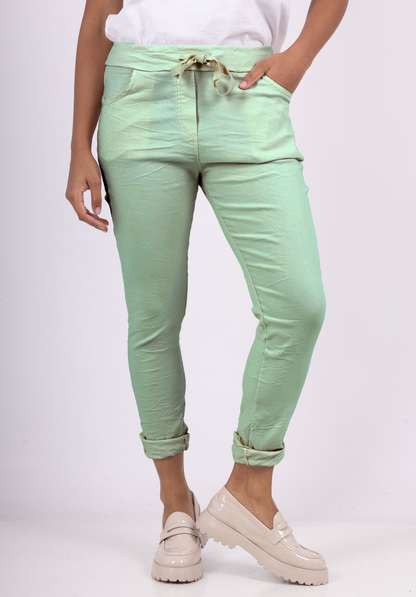 Pantalon Jegging à Cordelière En Viscose Strech