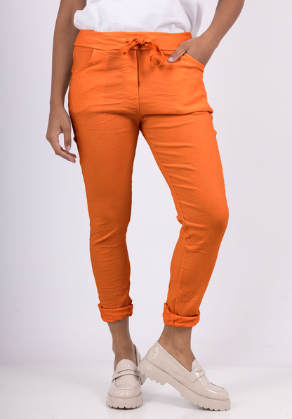 Pantalon Jegging à Cordelière En Viscose Strech