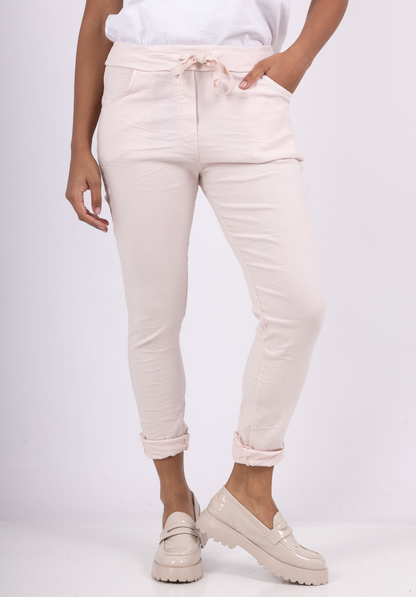 Pantalon Jegging à Cordelière En Viscose Strech