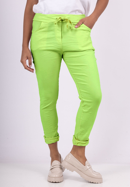 Pantalon Jegging à Cordelière En Viscose Strech