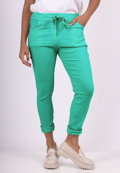 Pantalon Jegging à Cordelière En Viscose Strech