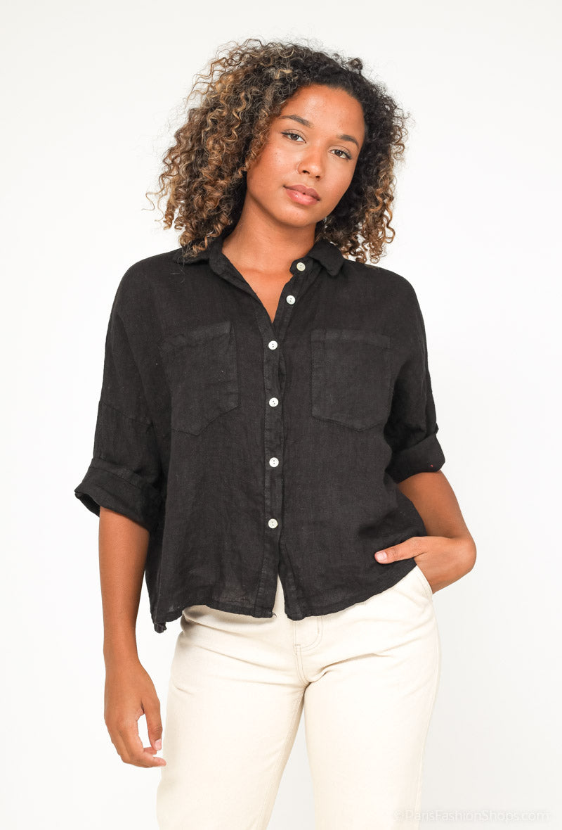 Chemise Coupe Droite Simple 100% Lin
