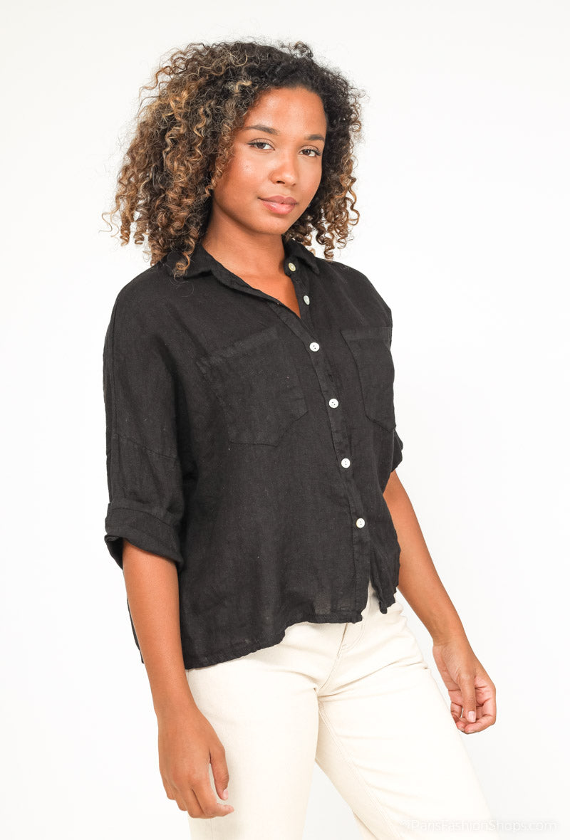 Chemise Coupe Droite Simple 100% Lin