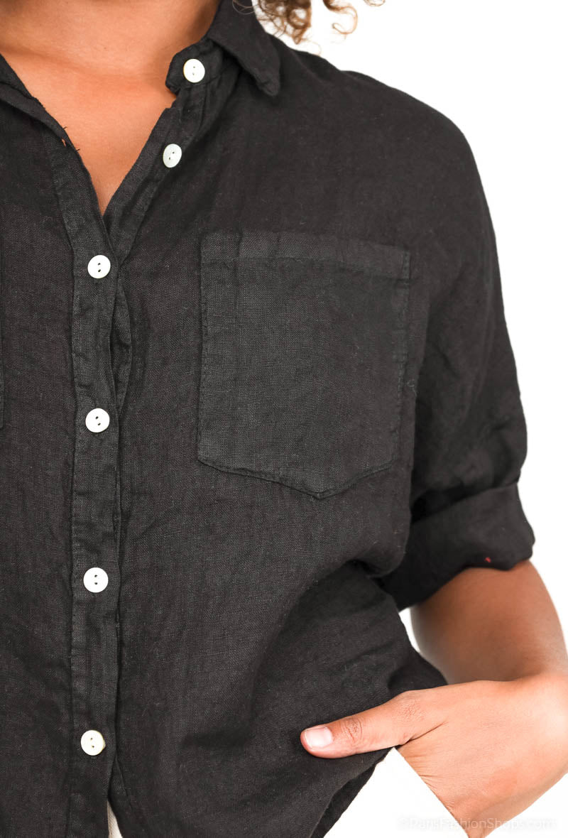 Chemise Coupe Droite Simple 100% Lin