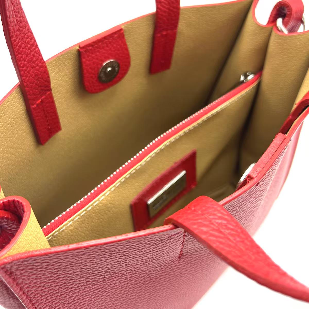 Grand Sac Cabas Cuir Grainé Double Compartiment Pochette Bandoulière