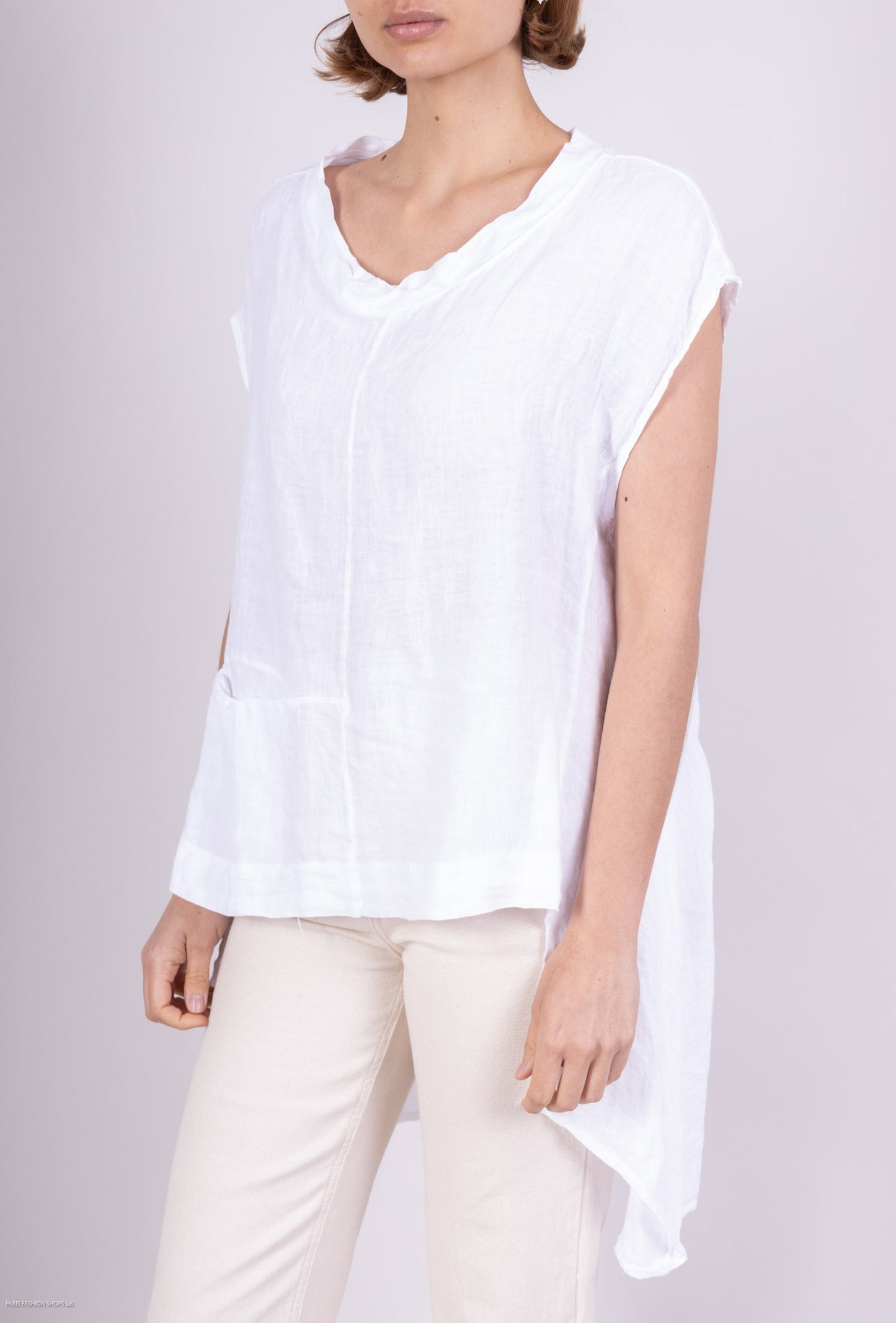 Tunique Asymétrique High-Low Sans Manches