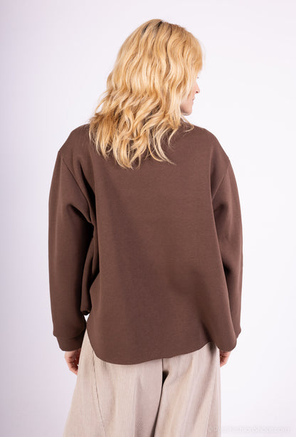 Veste Coupe Ballon Cropped Col Chemise Boutonné 65% Coton