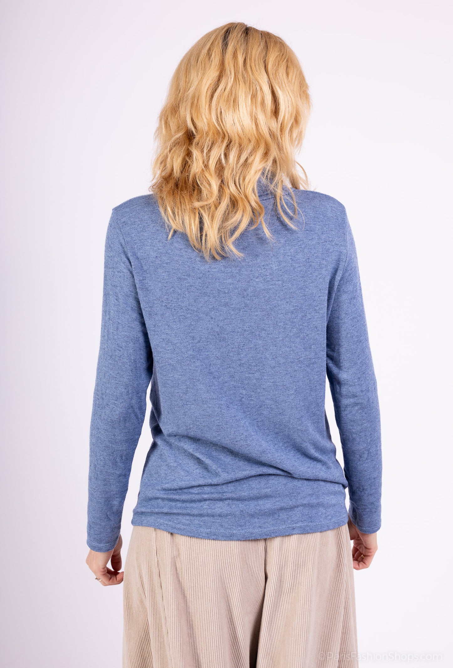 T-Shirt Confort Manche Longue Col Roulé 30% Laine 30% Angora