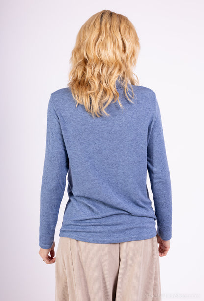 T-Shirt Confort Manche Longue Col Roulé 30% Laine 30% Angora