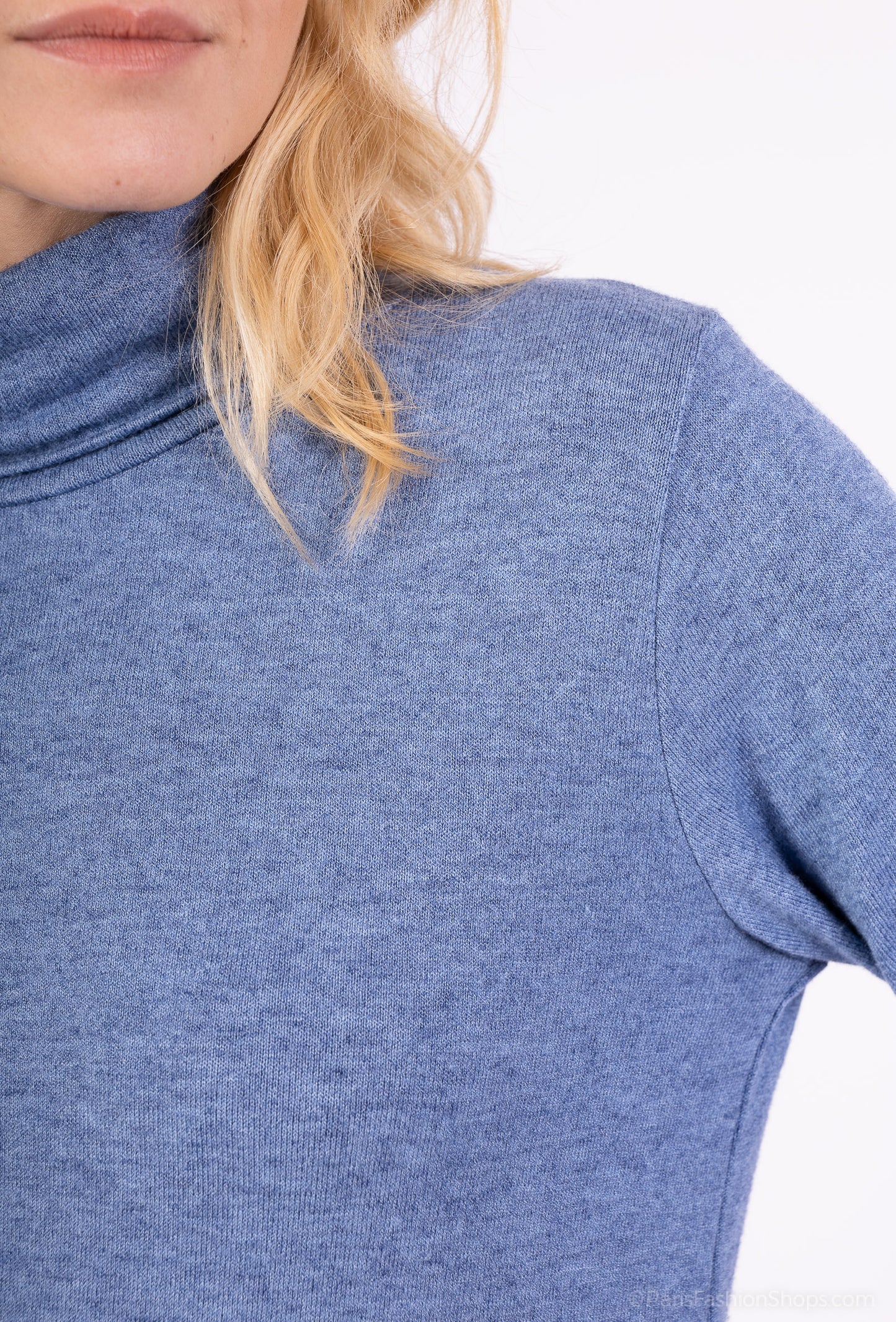 T-Shirt Confort Manche Longue Col Roulé 30% Laine 30% Angora