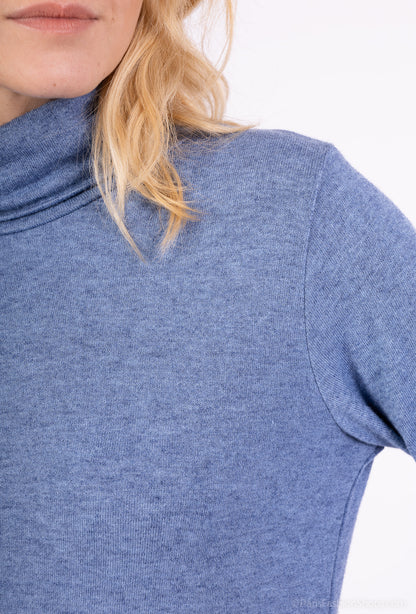 T-Shirt Confort Manche Longue Col Roulé 30% Laine 30% Angora