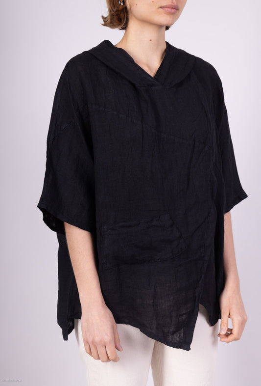 Tunique 100% Lin Capuche Poche Fonctionnelle
