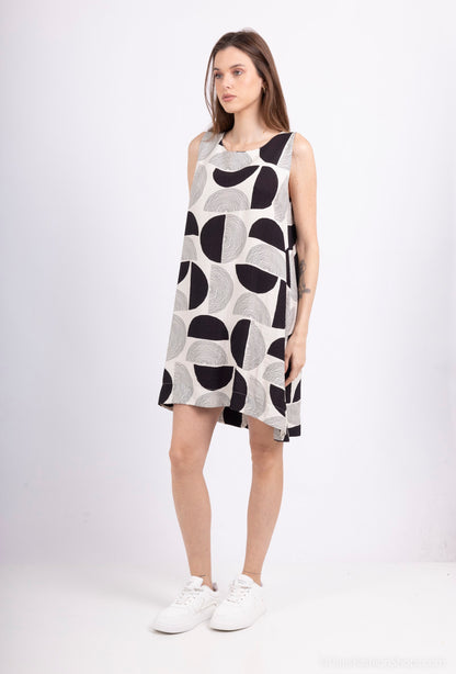 Robes Motifs Cercles Longueur Mi-Cuisse