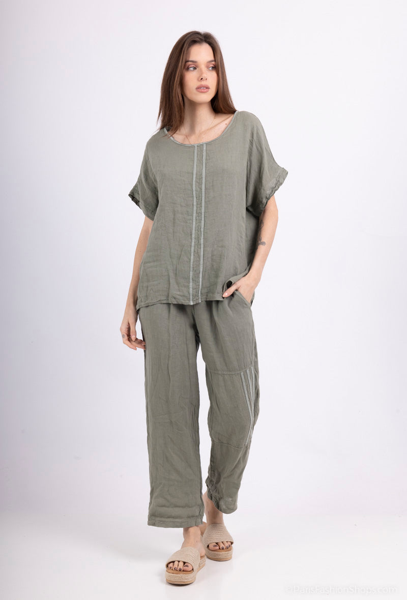 Ensemble Tunique & Pantalon 100% Lin