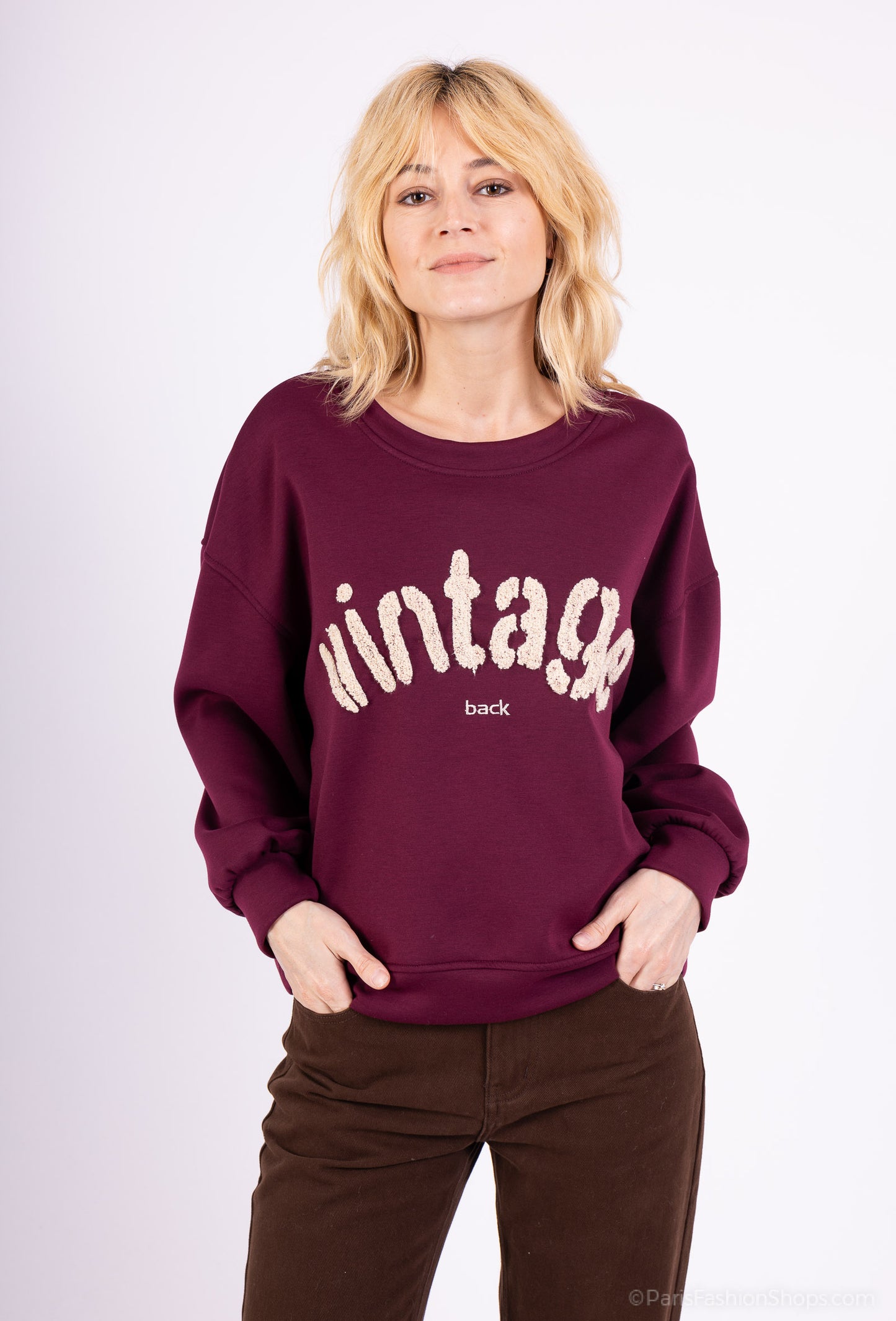 Sweater Large Stretch Confort Broderie Moumoute "Vintage"