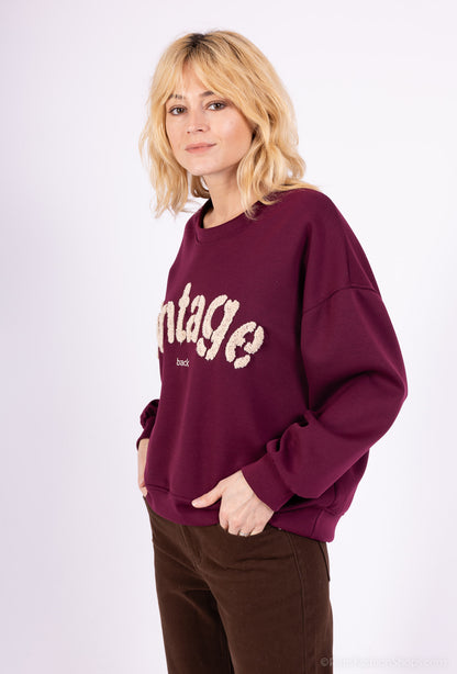 Sweater Large Stretch Confort Broderie Moumoute "Vintage"