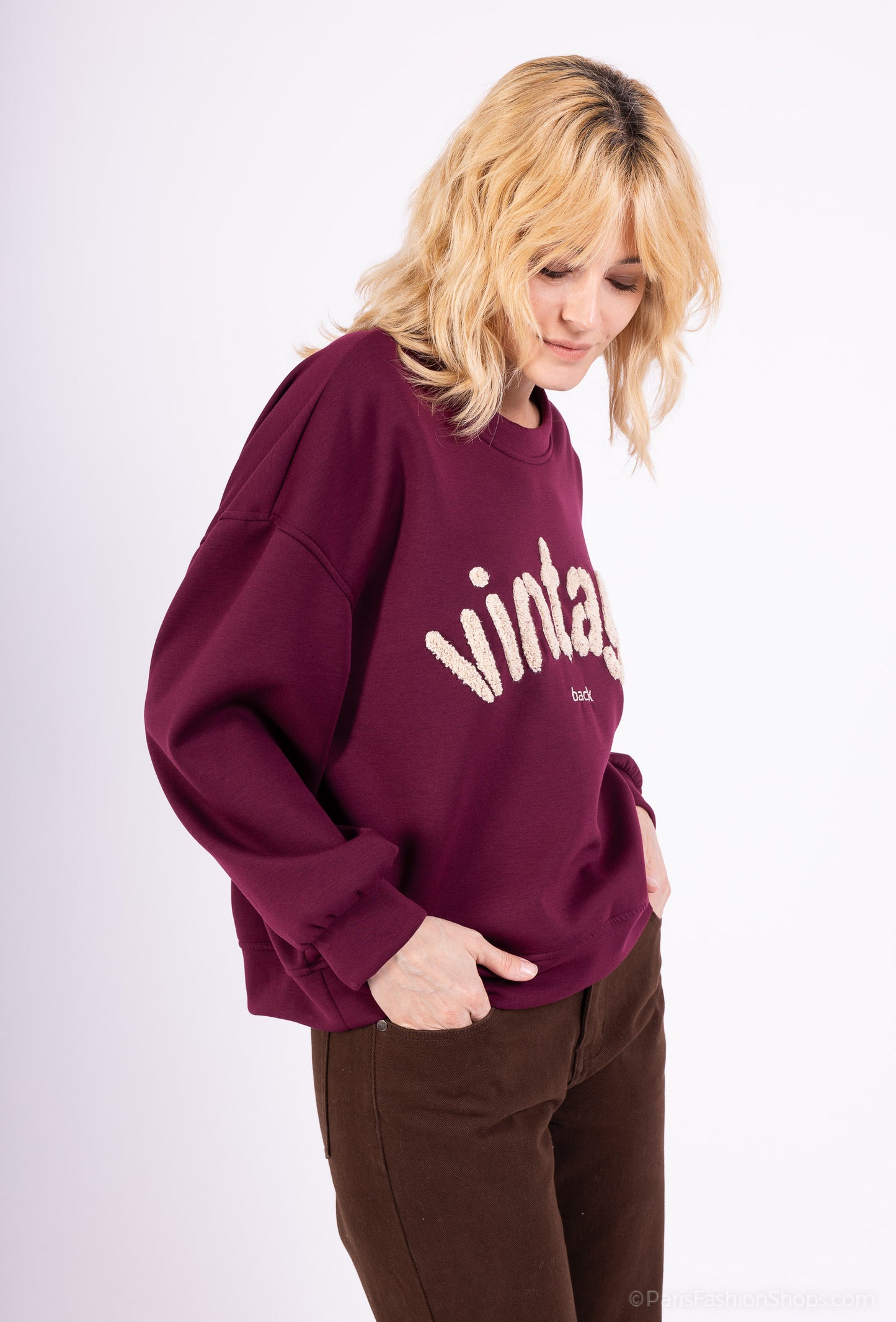 Sweater Large Stretch Confort Broderie Moumoute "Vintage"