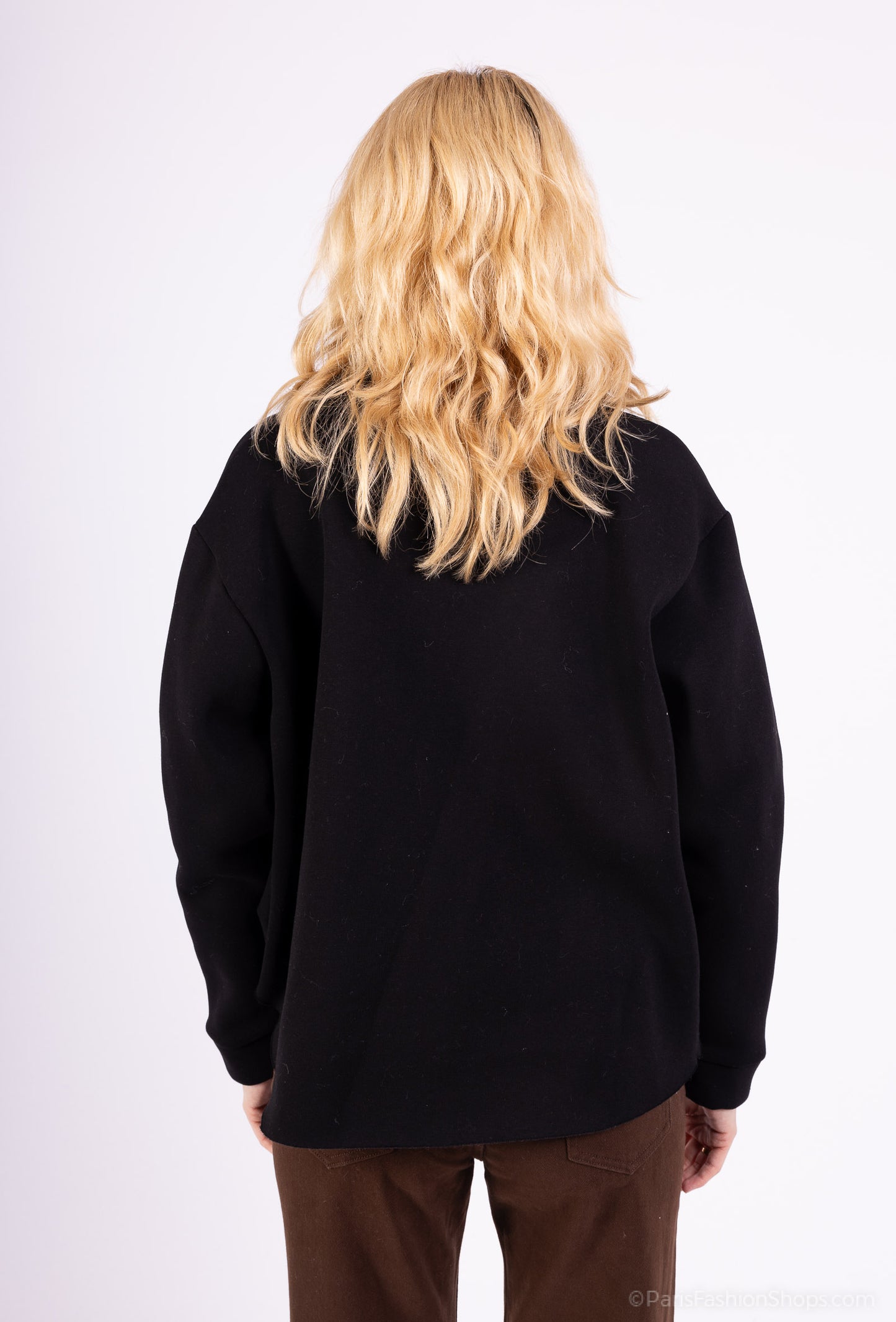 Veste Coupe Ballon Cropped Col Chemise Boutonné 65% Coton