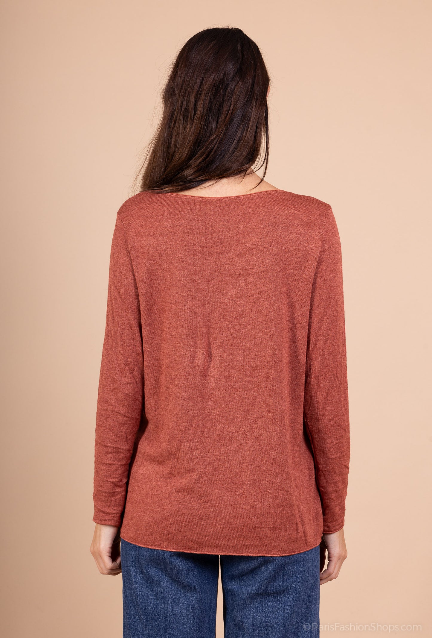 T-Shirt Manche Longue Col Rond 30% Laine 30% Angora