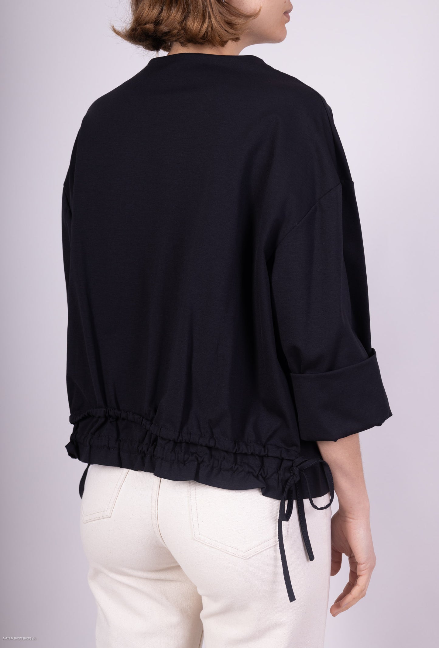 Gilet Col V Taille Cordon De Serrage Poches